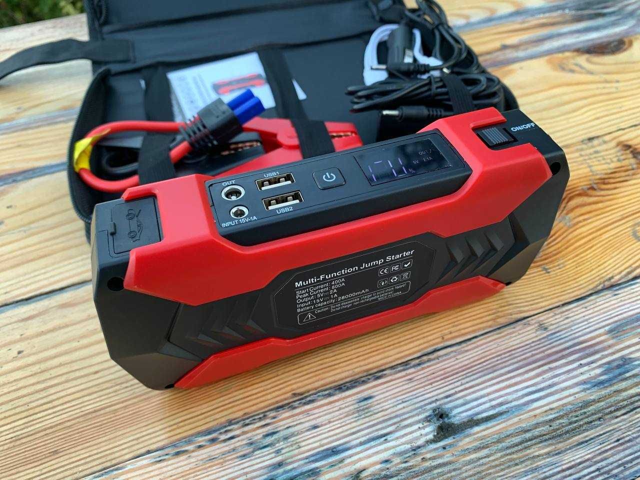 Бустер 1800А, пусковий пристрій, компресор, Jump Starter + Power Bank
