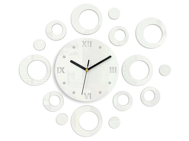 Zegar Ścienny Ring Koła 55 cm Biały 3d