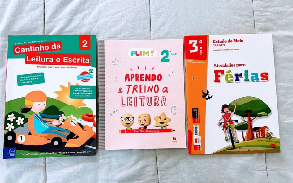 Manuais escolares e Livros de fichas 1º, 2º, 3º e 4 Ano