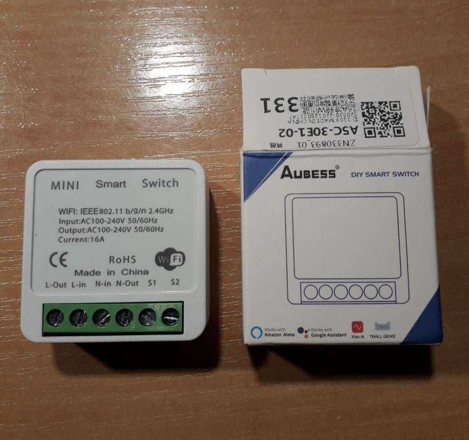 Smart-mini выключатель Aubess, 16A, WiFi