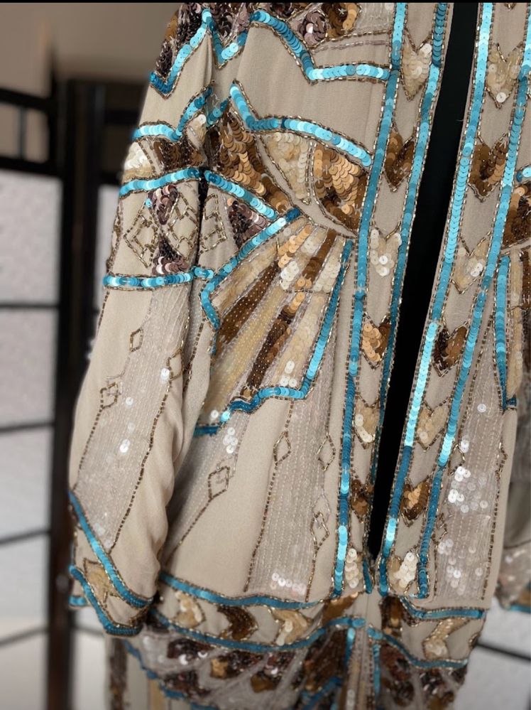 Asos cekinowa sukienka mini kimono 54 7 xl 52 6 xl