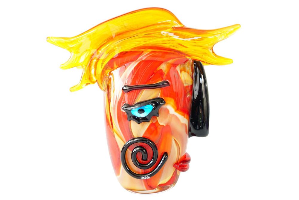 Figurka Murano style WAZON twarz design abstrakcja
