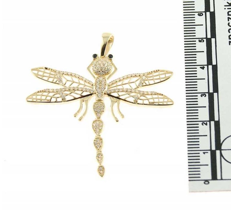 ZŁOTY WISIOREK Zawieszka Ważka z Cyrkoniami ZŁOTO p.585 NA PREZENT
