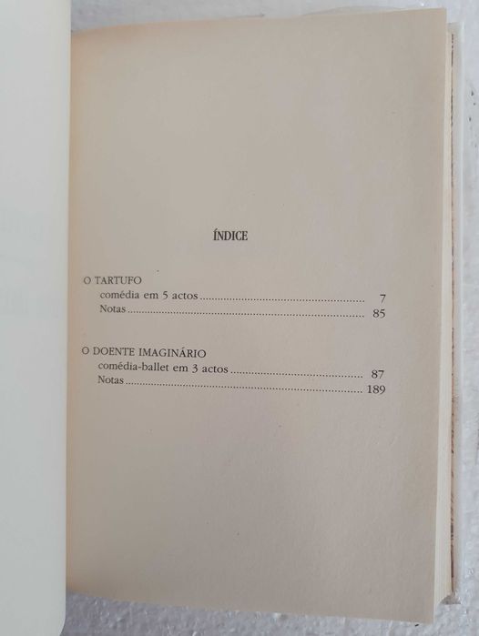 Livro de MOLIÈRE, O Tartufo / O Doente Imaginário, Ediclube - NÃO LIDO