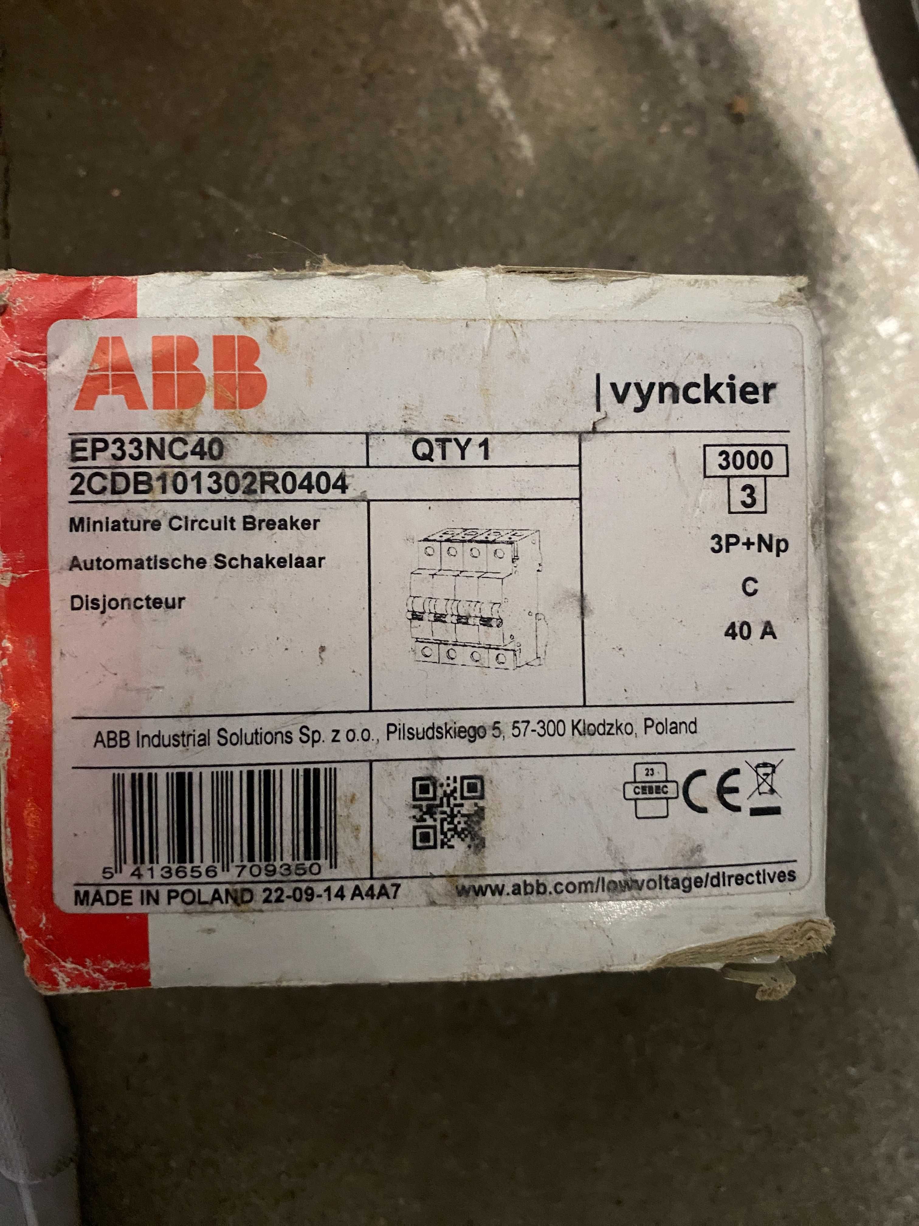 ABB EP33NC40 czterobiegunowy wyłącznik nadprądowy 40A