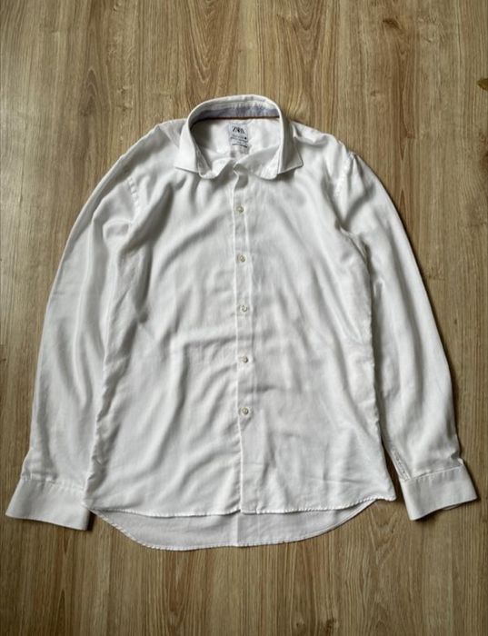 Чоловіча базова сорочка Zara білого кольору