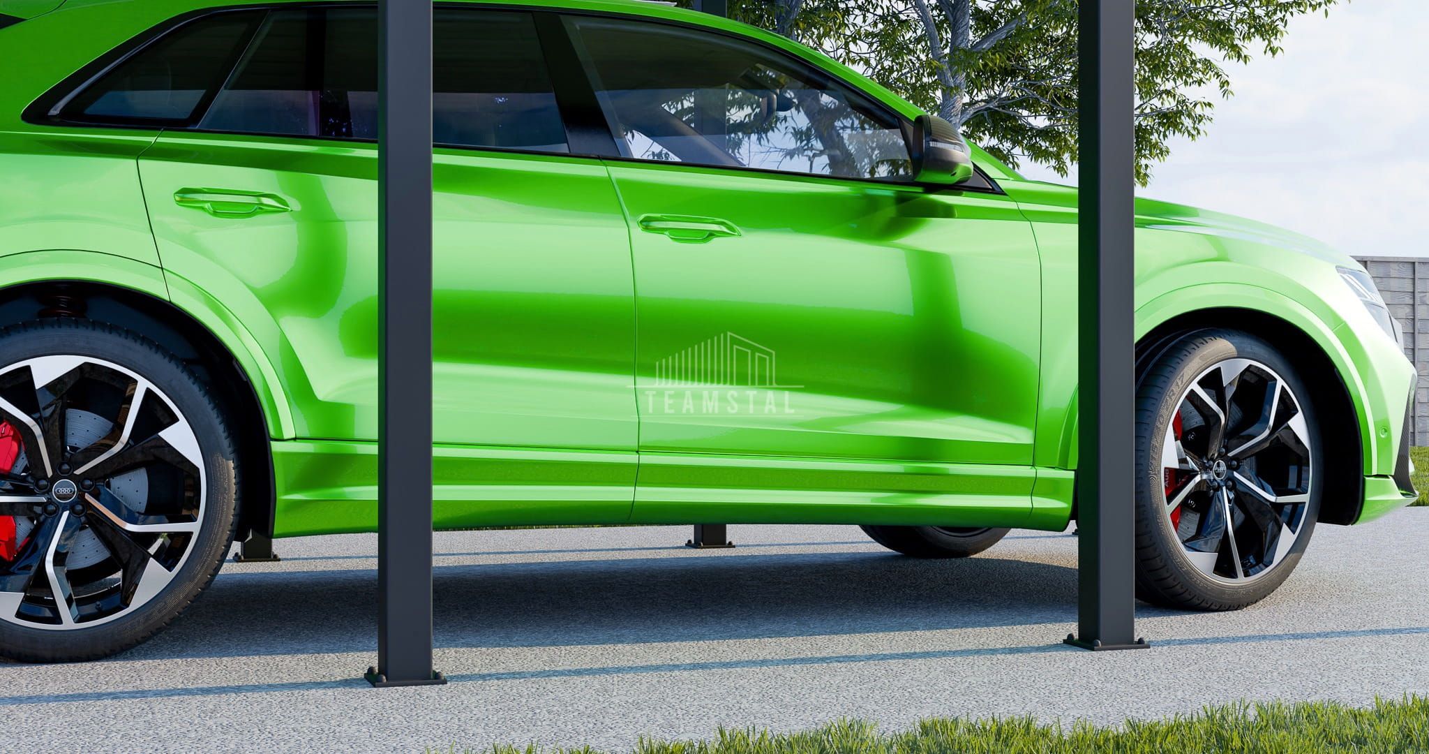 CarPort PREMIUM - Wiata samochodowa 3x5 Antracyt - TS1038