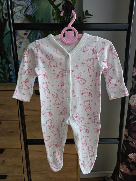 Śpioszki pajac w króliczki, Nutmeg 62cm 0-3 miesiące 100% bawełny