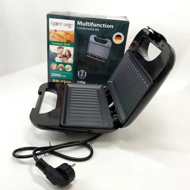 ПОТУЖНИЙ! Німецький електрични гриль 2000Вт, бутербродниця, сендвічниц