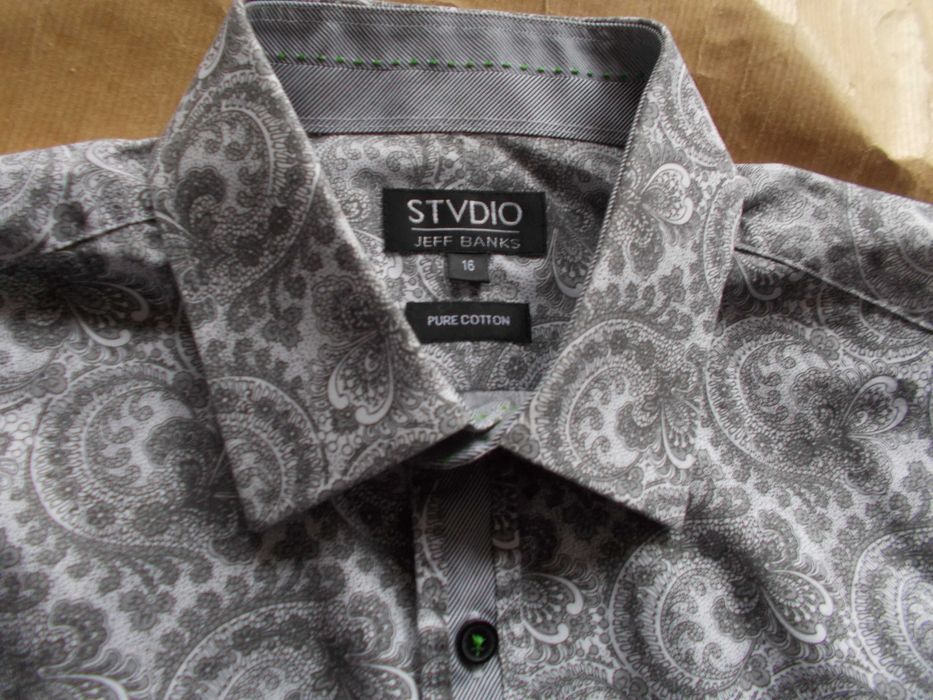 L JEFF BANKS STVDIO Premium Designerska, Nowa Koszula Męska L 41 UK