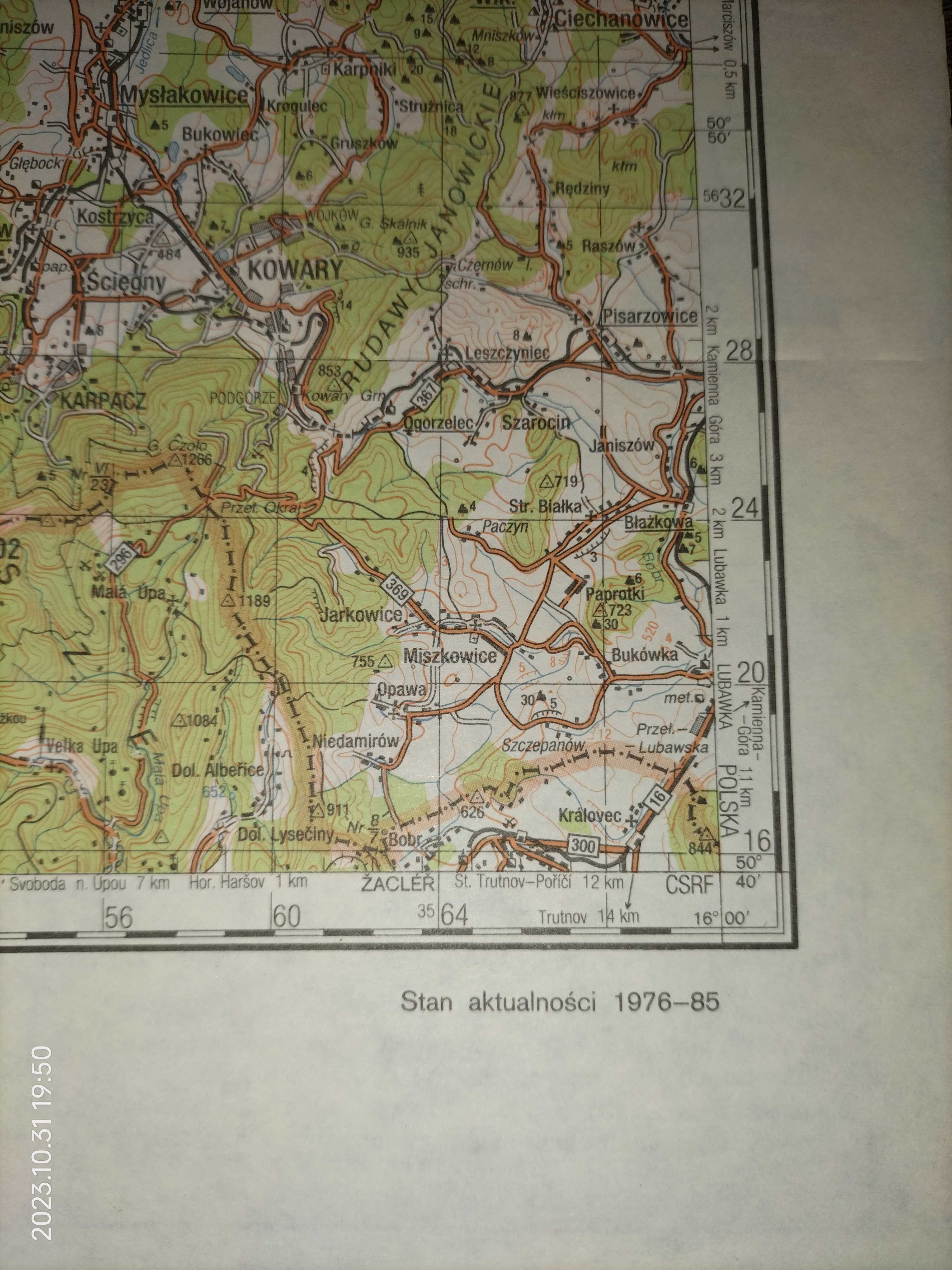 Stare mapy topograficzne Polski