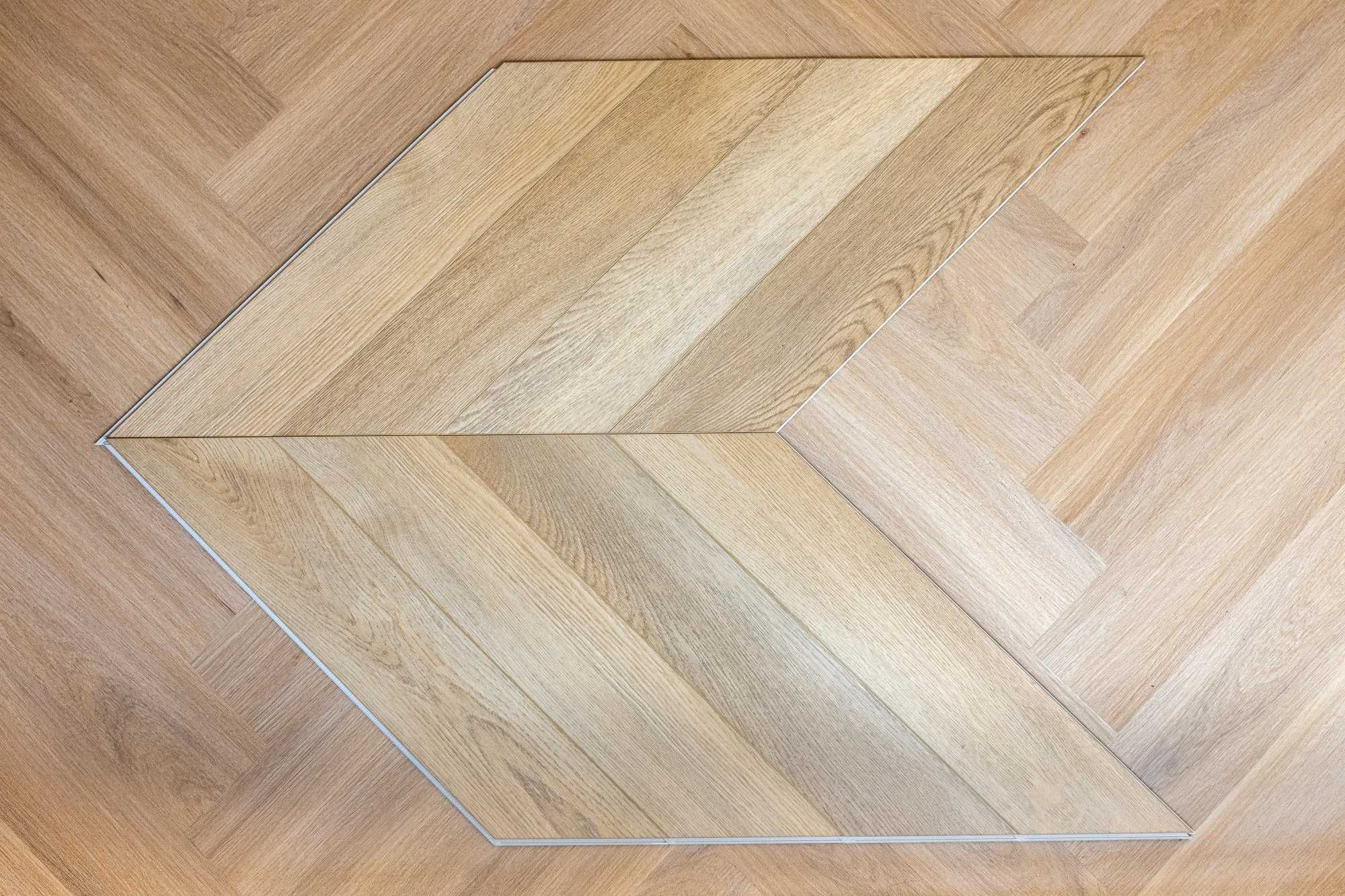 Podłogi z natury winyle 2w1 Jodełka francuska Chevron 6mm z montażem
