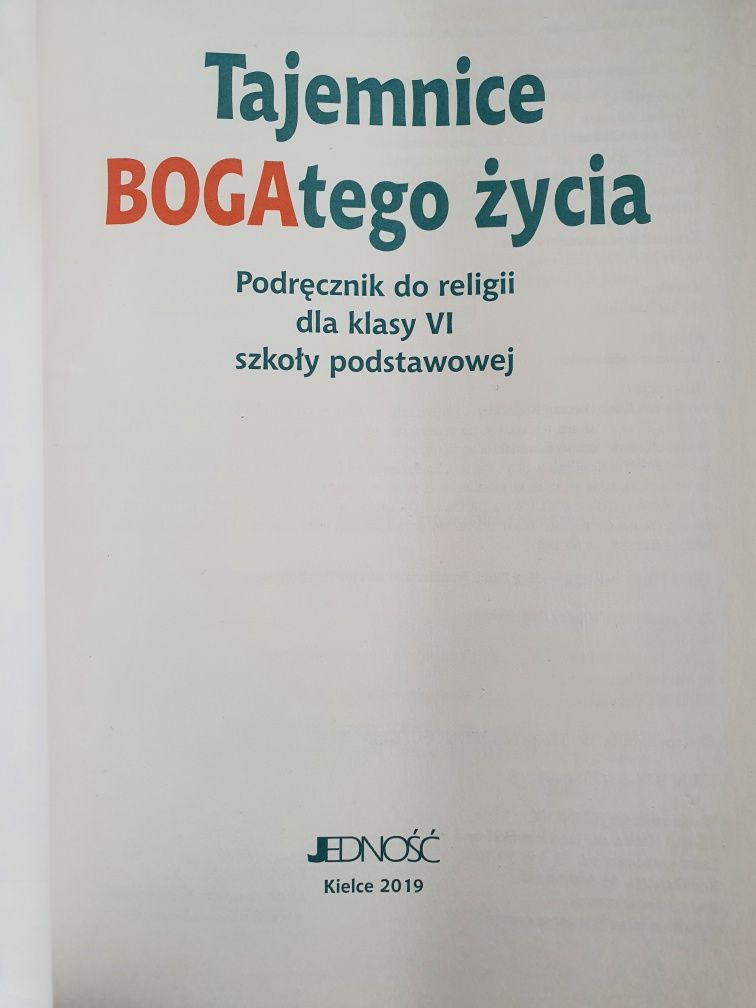 Tajemnice Boga tego życia. Podręcznik do Religi klasa 6 szkoła podstaw