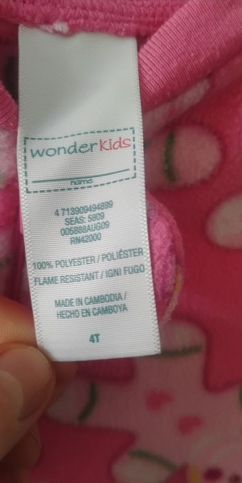 4T Wonder kids pajacyk polarowy w ciasteczka 
Zadbany.