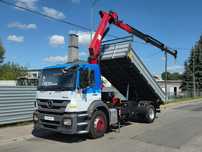Mercedes-Benz AXOR 1824 HDS HMF 1420-K3 3 WYSUWY + PILOT + NOWY KIPER + UDT + EURO 5  Żuraw Dźwig Radiowy Nowa Wywrotka 3 str. Nowe Opony Stan Techn BDB