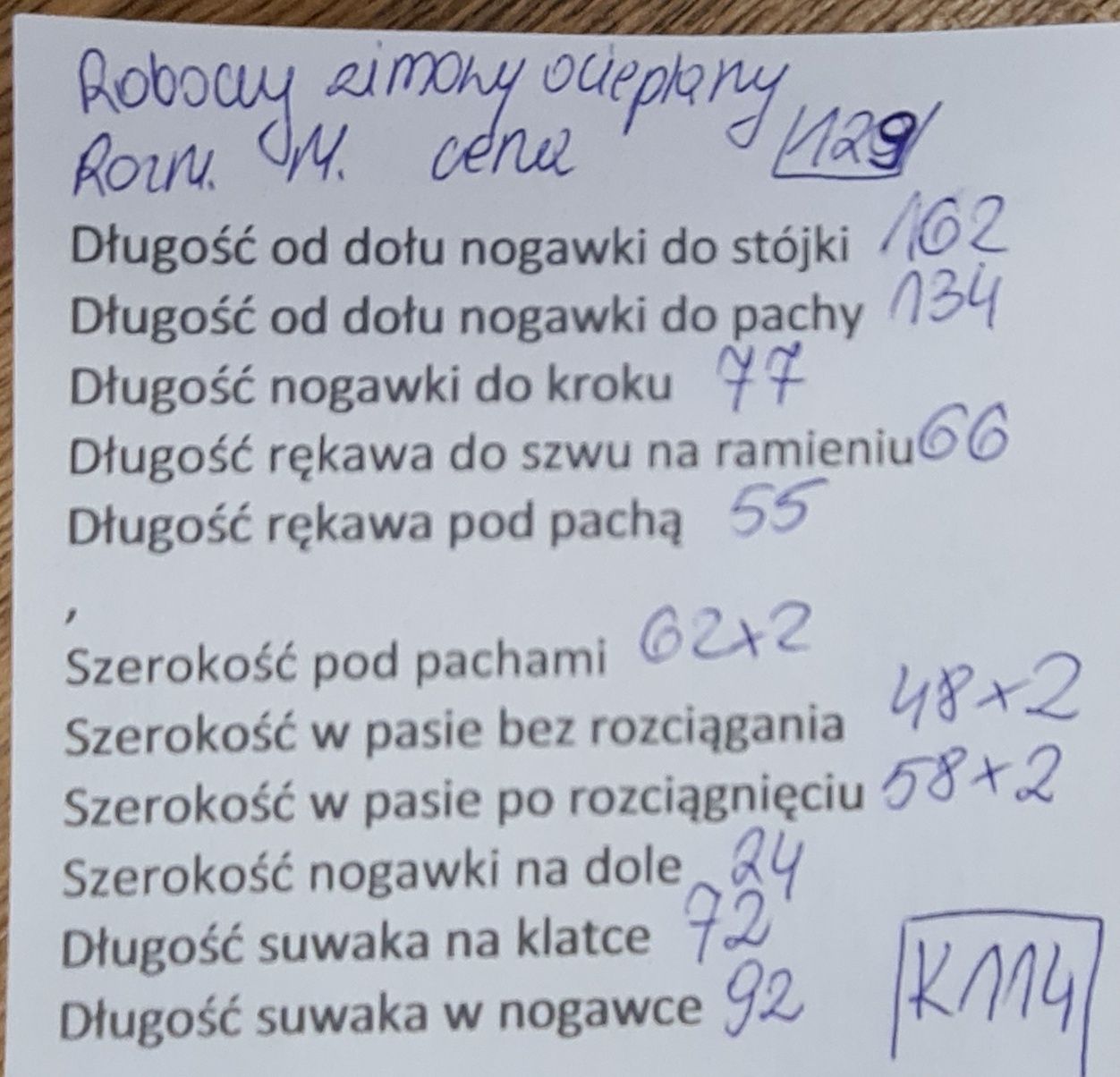 Kombinezon zimowy roboczy męski ocieplany rozm.M