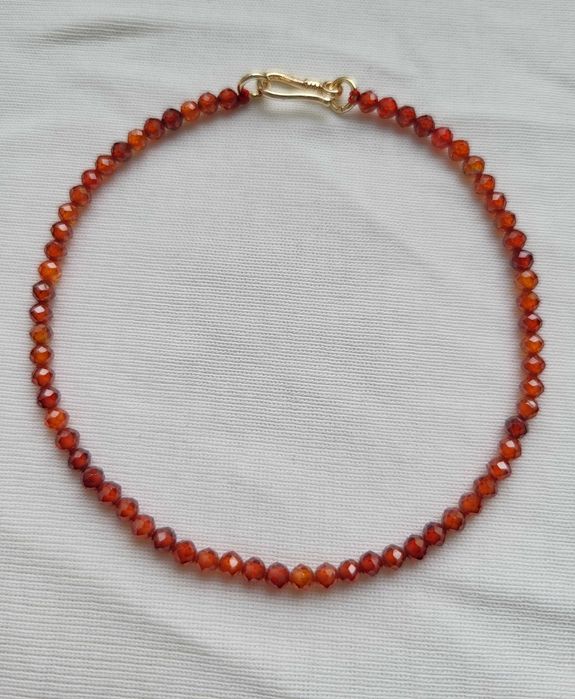 Новый браслет натуральные красные цирконы застежка золото 14К 585 проб