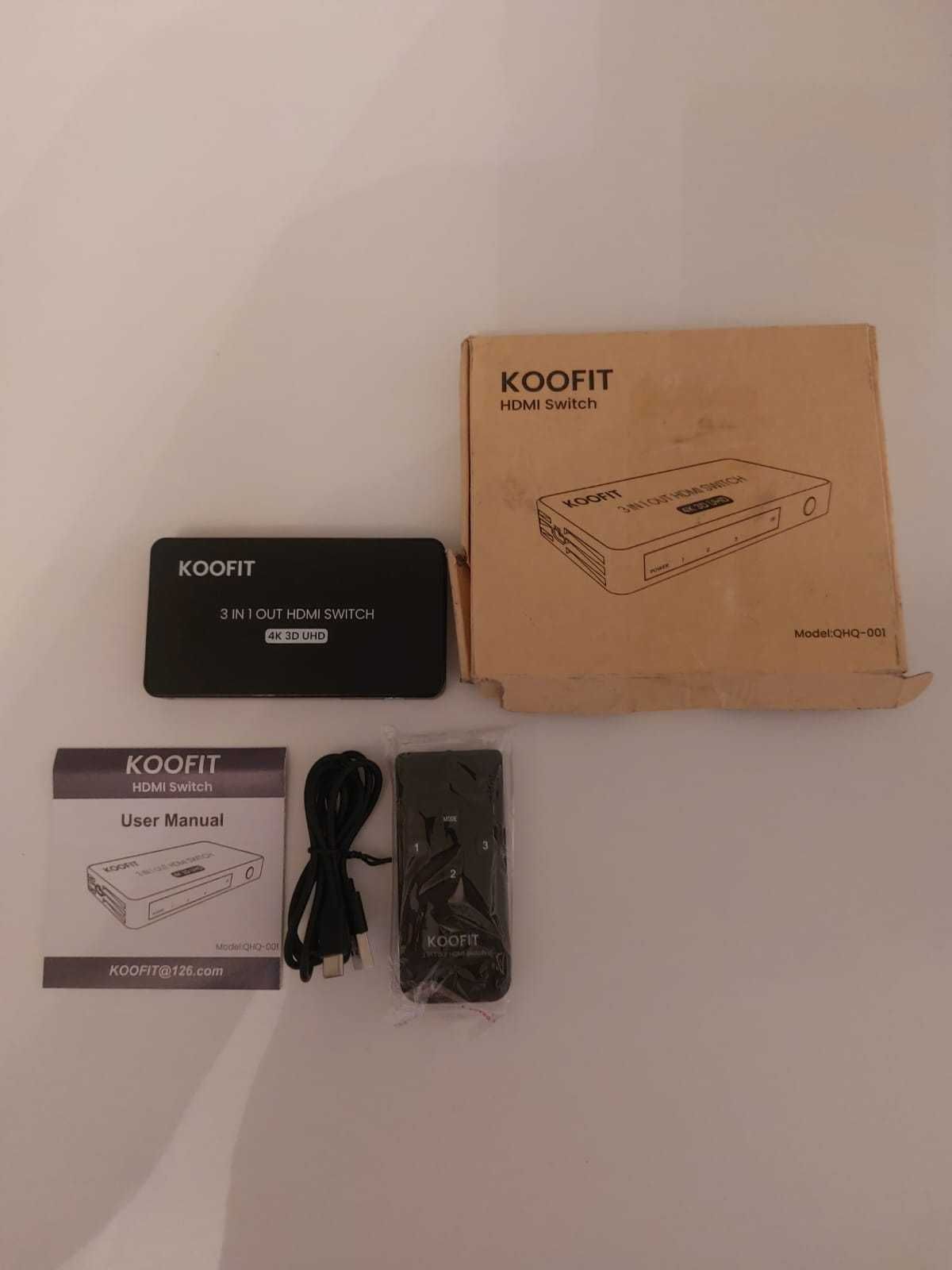 Przełącznik HDMI 3w1 Koofit 4K 3D UHD