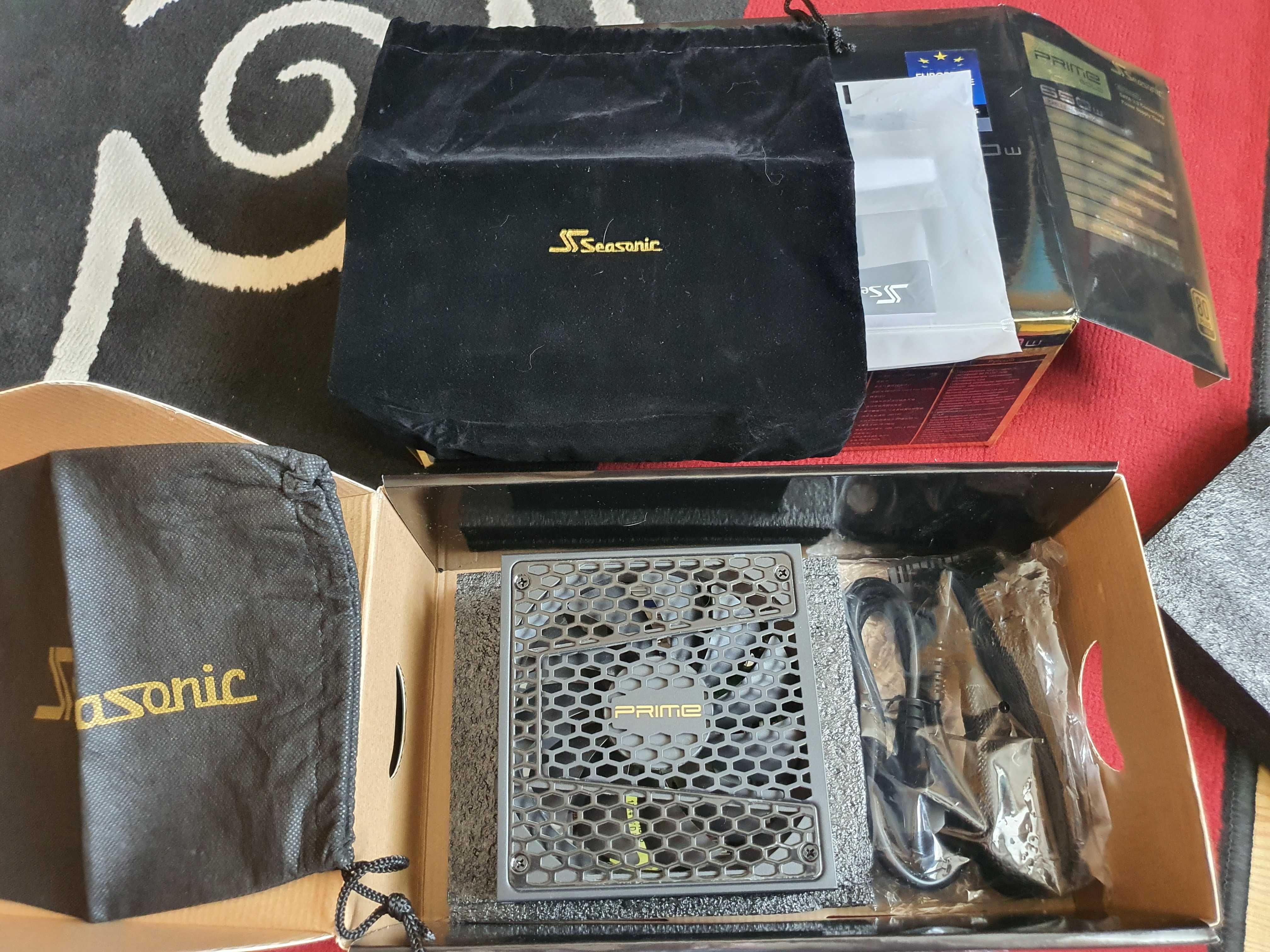 Zasilacz Seasonic Prime Gold 650W. Pełny komplet