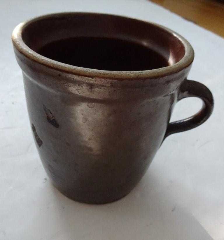 Garnek Kamionkowy Brązowy Zgrabny, Ucho Np. Do Kiszenia - Poj. 1 Litr