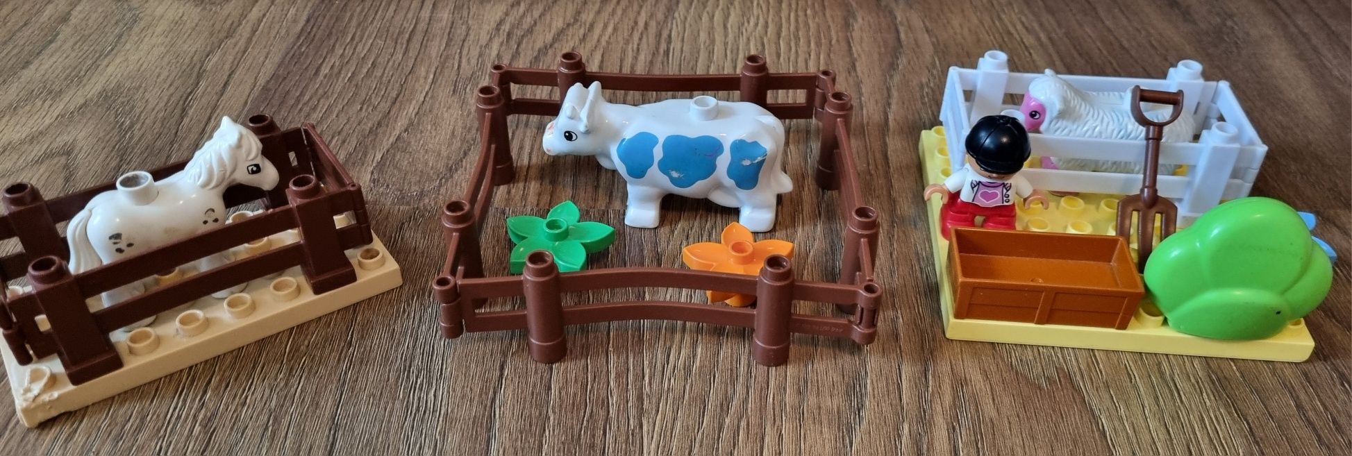 Klocki lego duplo zagroda zwierzęta na wsi krowa owca koń