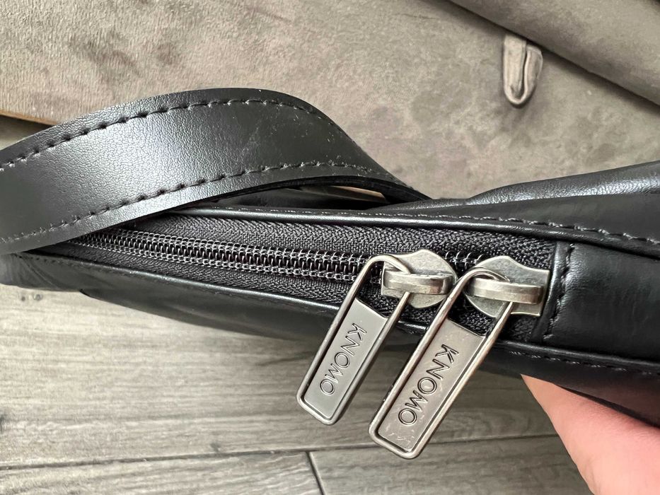 KNOMO London Сумка Чоловіча Шкіряна Чорна Месенджер Портфель Мужской