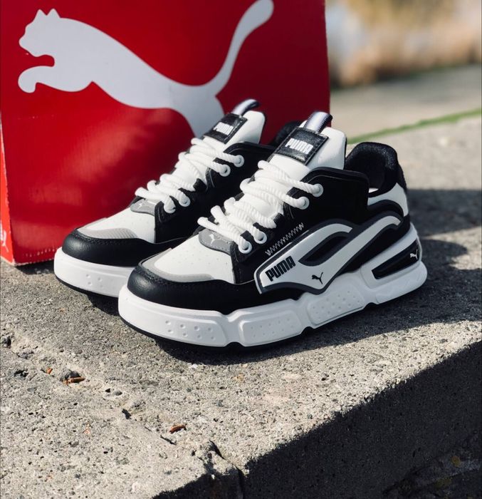 Мужские кроссовки Puma Белые кожаные кроссовки Пума Чоловічі кросівки