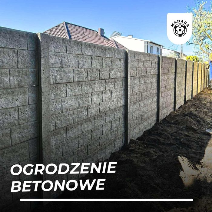 ogrodzenie betonowe, beton ogrodzeniowy, sprzedaż i montaż