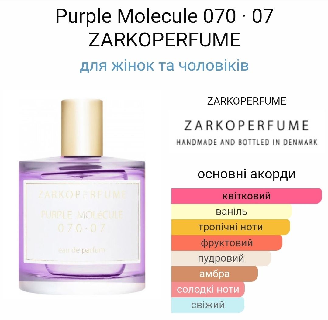 Парфюм Zarkoperfume 070.07 Purple Molecule Оригинал духи фиолетовая