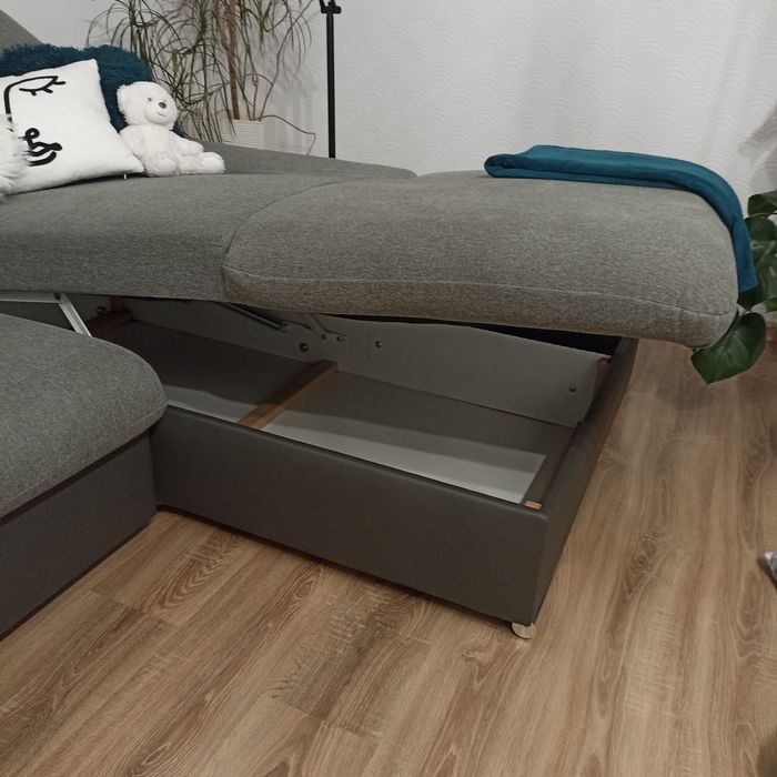 Narożnik z funkcją spania oraz dodatkowymi funkcjami + gratis