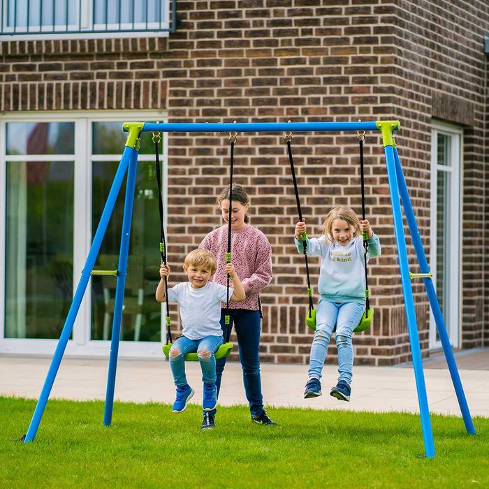 Huśtawka dziecięca Sandora XNS003 podwójna mocny stabilny stelaż