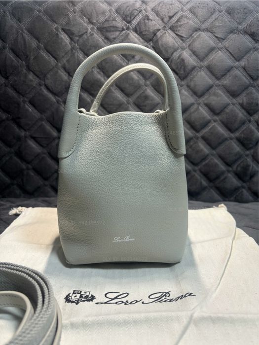 Сумка Loro Piana Micro Bale Bag Лоро Пиано микро байл мини сумка серая