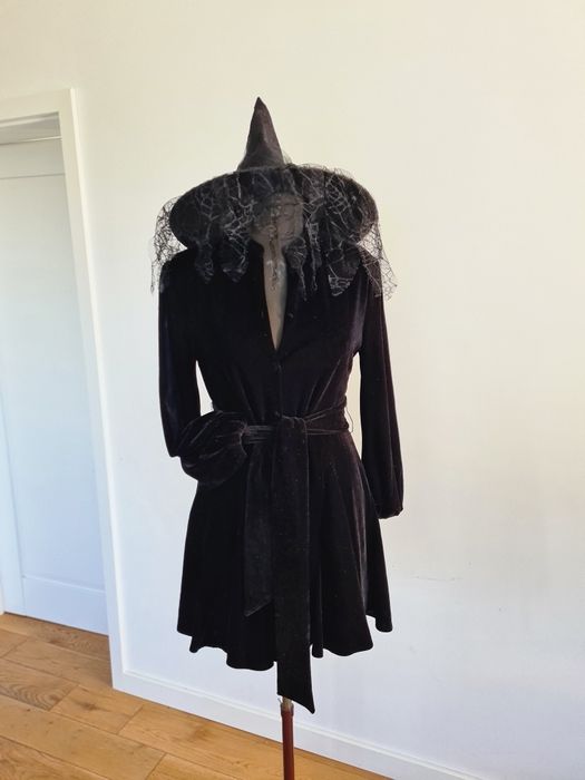 Zara S 36 welurowa sukienka świąteczna czarownica Halloween Sylwester