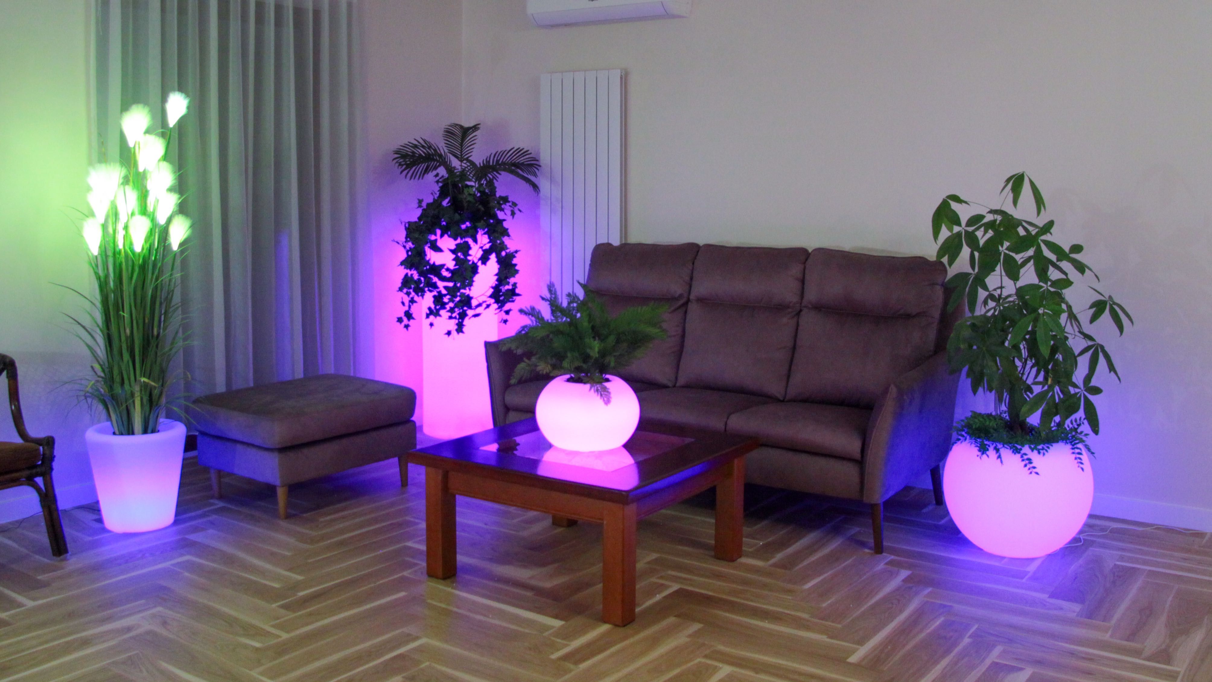 Donica domowa ogrodowa podświetlana Walec LED 40 x wys.80