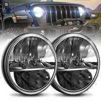 Lampy Reflektory Led DRL 7" 4x4 Jeep Wrangler Patrol Lada UAZ Samurai