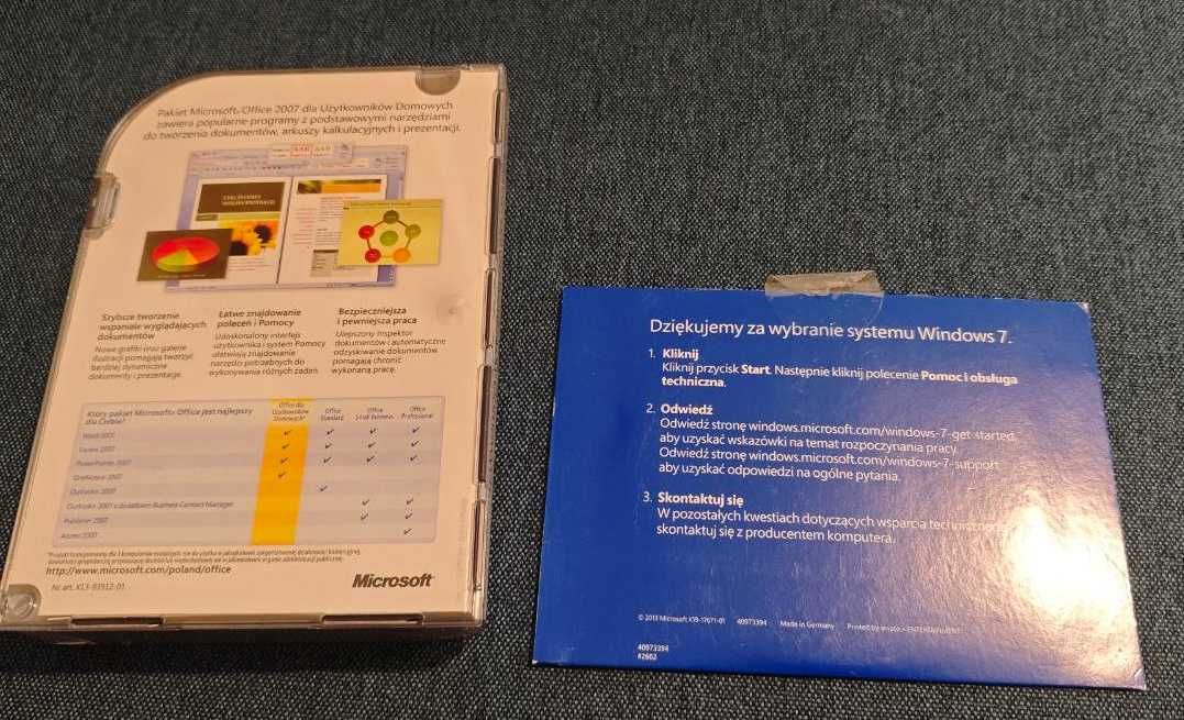 Oprogramowanie Microsoft Office 2007 + Windows 7