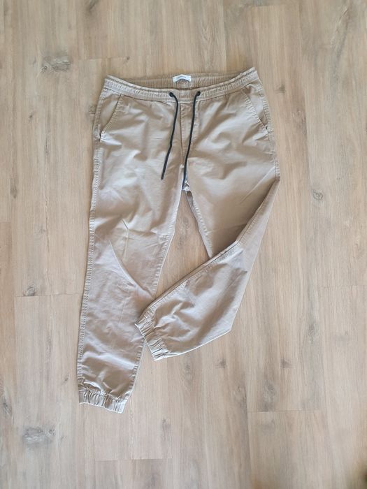 Joggery spodnie męskie beżowe 36 XL