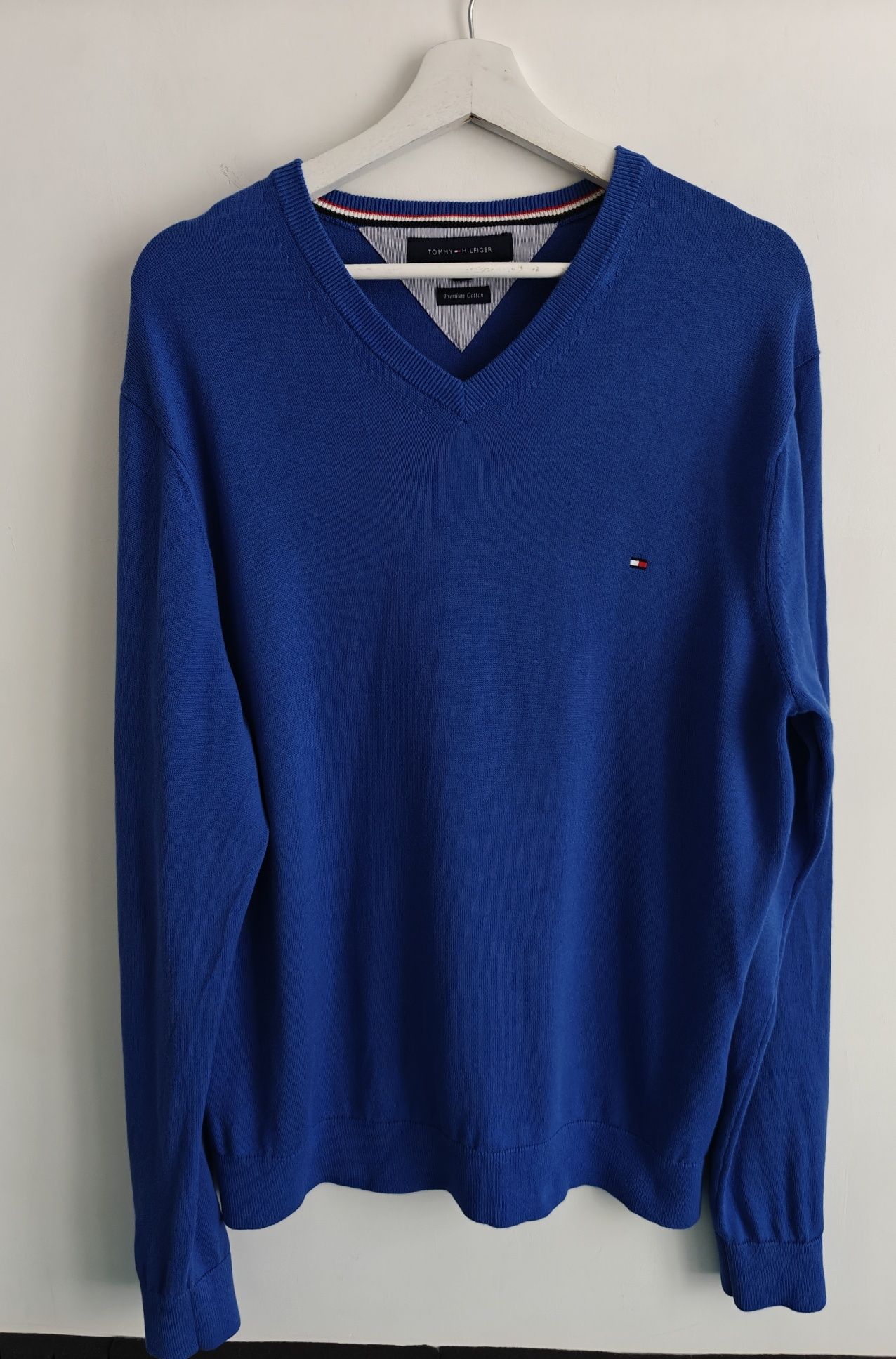 Tommy Hilfiger sweter w serek męski bawełniany XXL