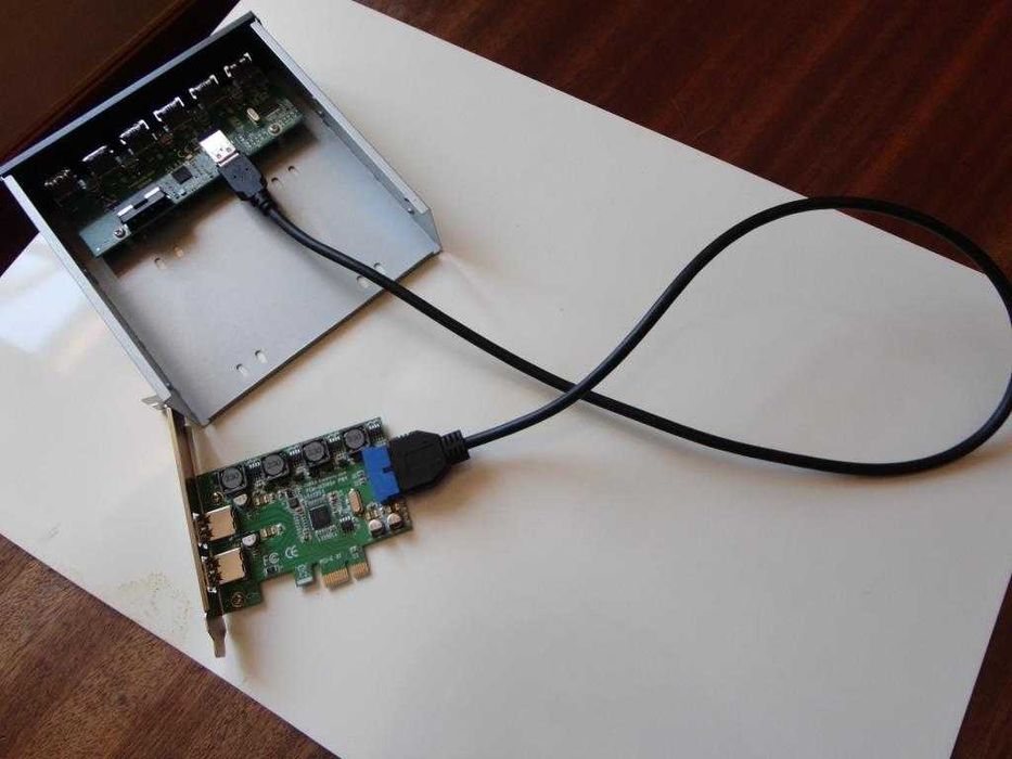 Placa Controladora USB 3.0 PCI-Express e painel frontal 5,25