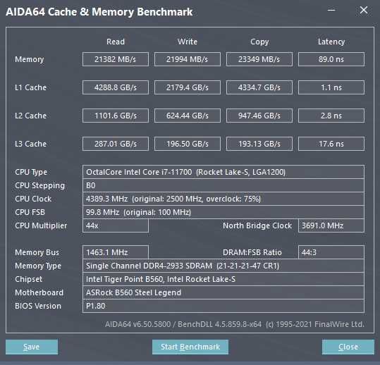 Komputer z procesorem i7 11700, 64 GB RAM