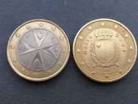 2 moedas 0,50 Cent e 1 euro 2008  MALTA muito raras