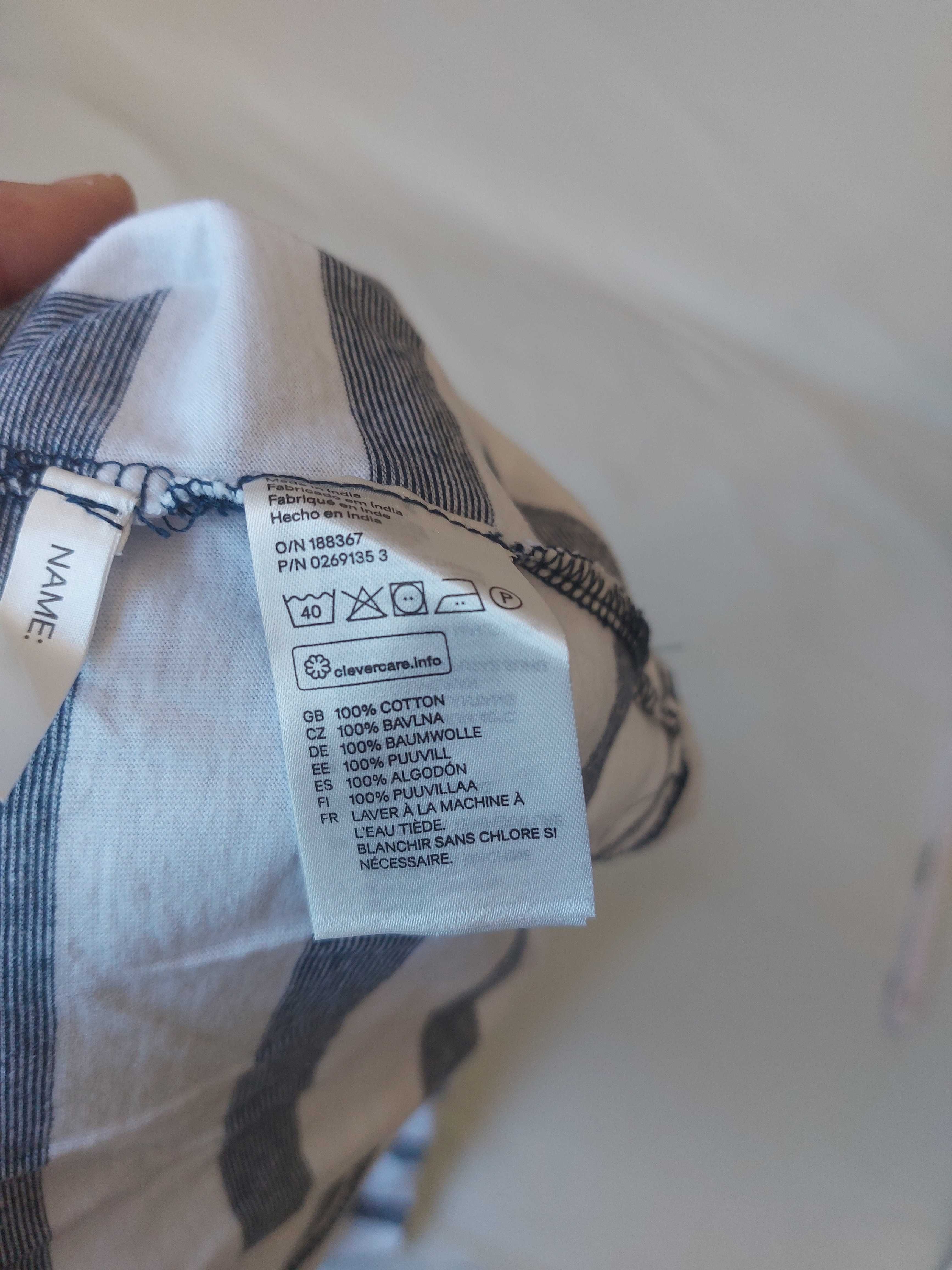 Biała w szara pasy cienka bluza męska H&M r