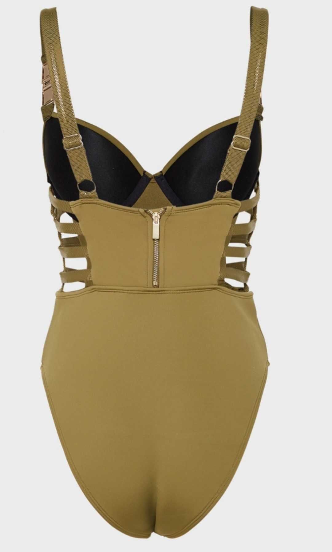 Купальник River Island Оливка/Хакі (суцільний, з push-up ефектом)