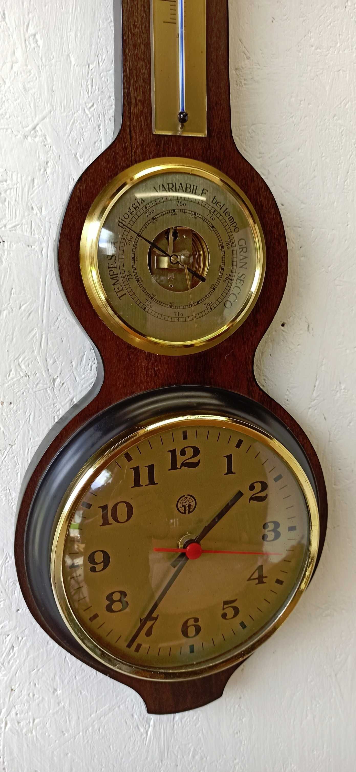 Zegar termometr barometr vintage.