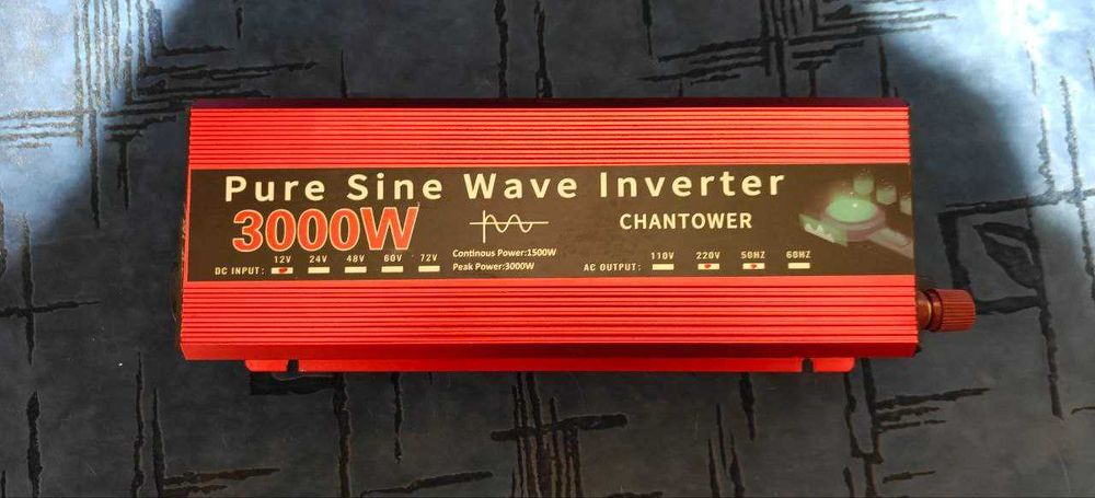 Інвертор 12V 220V 3000W чистий синус — для котла, насоса, техніки