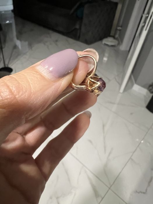 Серьги ссср  583 пробы с александритом