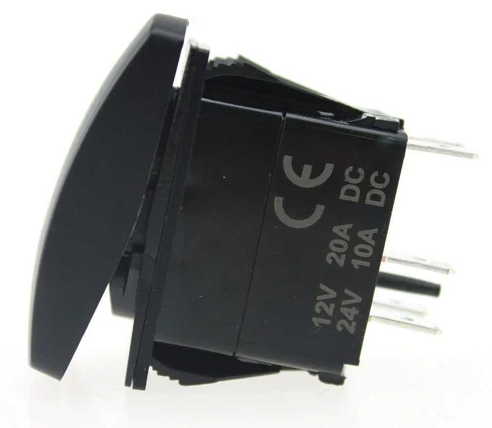 5-контактный кулисный переключатель с LED подсветкой 20 А, 12 В