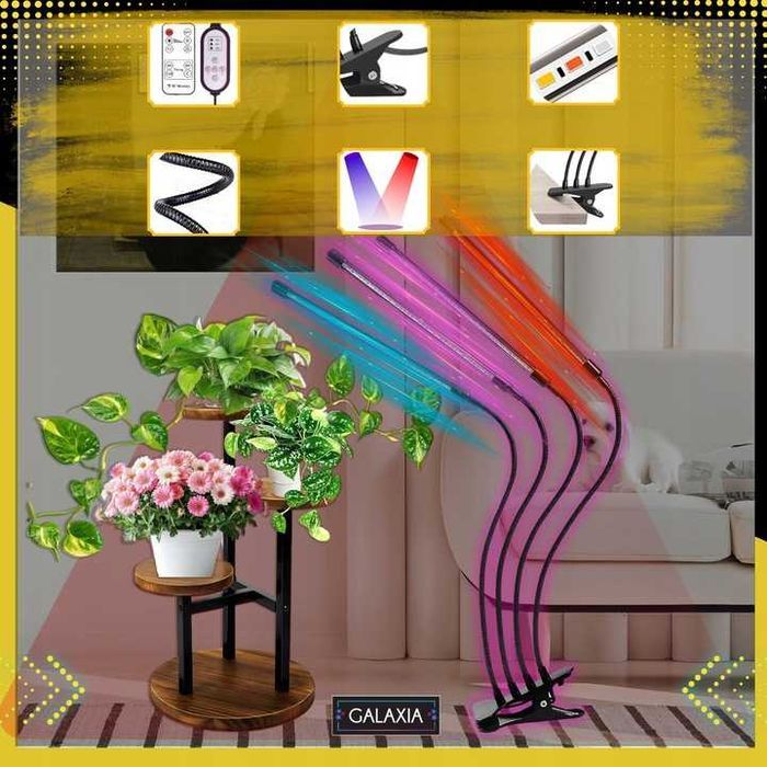 LAMPA DO UPRAWY ROŚLIN 4X Wzrostu Oświetlenie Żarówka LED Grow TIMER