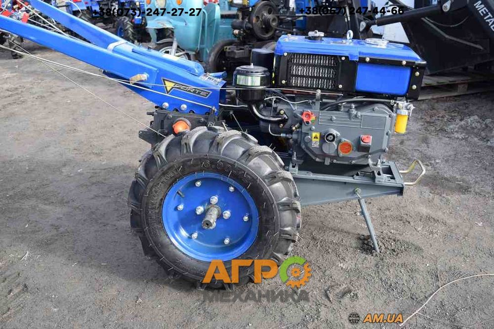 Мотоблок Forte МД-81 LUX (8 к.с. дизель, синій)! Фреза+LED фара!