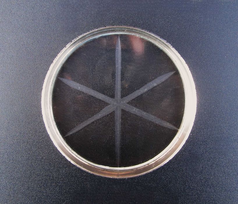 Antiga Base para Garrafa em PRATA STERLING 925 c/ fundo em Vidro - USA